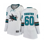 Women San Jose Sharks #60 Rourke Chartier Fanatics Branded White Away Breakaway NHL Jersey