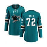 Women San Jose Sharks #72 Tim Heed Fanatics Branded Teal Green Home Breakaway NHL Jersey