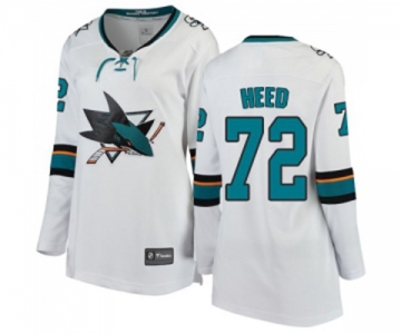 Women San Jose Sharks #72 Tim Heed Fanatics Branded White Away Breakaway NHL Jersey