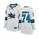 Women San Jose Sharks #74 Dylan DeMelo Fanatics Branded White Away Breakaway NHL Jersey