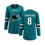 Women San Jose Sharks #8 Joe Pavelski Fanatics Branded Teal Green Home Breakaway NHL Jersey