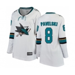 Women San Jose Sharks #8 Joe Pavelski Fanatics Branded White Away Breakaway NHL Jersey