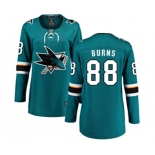 Women San Jose Sharks #88 Brent Burns Fanatics Branded Teal Green Home Breakaway NHL Jersey