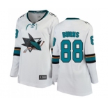 Women San Jose Sharks #88 Brent Burns Fanatics Branded White Away Breakaway NHL Jersey