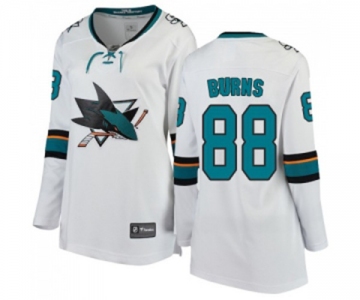 Women San Jose Sharks #88 Brent Burns Fanatics Branded White Away Breakaway NHL Jersey