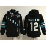 Women's San Jose Sharks #12 Patrick Marleaui Black Old Time Heidi Hoodie NHL Hoodie