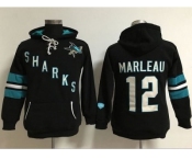 Women's San Jose Sharks #12 Patrick Marleaui Black Old Time Heidi Hoodie NHL Hoodie