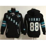 Women's San Jose Sharks #88 Brent Burns Black Old Time Heidi Hoodie NHL Hoodie