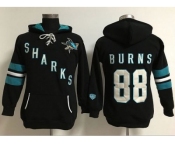 Women's San Jose Sharks #88 Brent Burns Black Old Time Heidi Hoodie NHL Hoodie