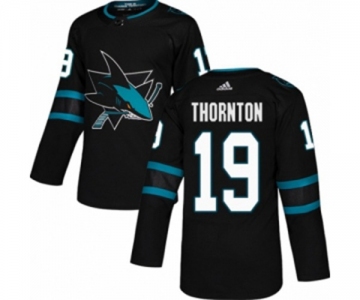 Youth Adidas San Jose Sharks #19 Joe Thornton Authentic Black Alternate NHL Jersey