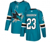 Youth Adidas San Jose Sharks #23 Barclay Goodrow Authentic Teal Green Home NHL Jersey