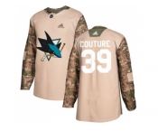 Youth Adidas San Jose Sharks #39 Logan Couture Camo Authentic 2017 Veterans Day Stitched NHL Jersey