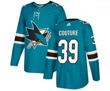 Youth Adidas San Jose Sharks #39 Logan Couture Premier Teal Green Home NHL Jersey