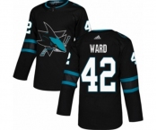 Youth Adidas San Jose Sharks #42 Joel Ward Authentic Black Alternate NHL Jersey