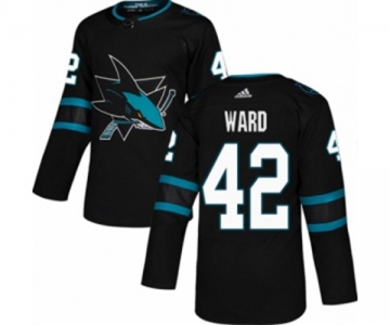 Youth Adidas San Jose Sharks #42 Joel Ward Authentic Black Alternate NHL Jersey