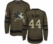 Youth Adidas San Jose Sharks #44 Marc-Edouard Vlasic Authentic Green Salute to Service NHL Jersey