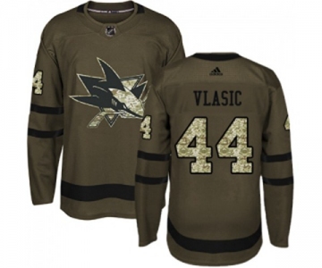 Youth Adidas San Jose Sharks #44 Marc-Edouard Vlasic Authentic Green Salute to Service NHL Jersey