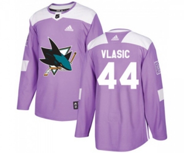 Youth Adidas San Jose Sharks #44 Marc-Edouard Vlasic Authentic Purple Fights Cancer Practice NHL Jersey