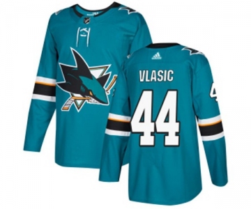 Youth Adidas San Jose Sharks #44 Marc-Edouard Vlasic Authentic Teal Green Home NHL Jersey