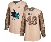 Youth Adidas San Jose Sharks #48 Tomas Hertl Authentic Camo Veterans Day Practice NHL Jersey