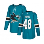 Youth Adidas San Jose Sharks #48 Tomas Hertl Authentic Teal Green Home NHL Jersey