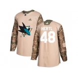 Youth Adidas San Jose Sharks #48 Tomas Hertl Camo Authentic 2017 Veterans Day Stitched NHL Jersey