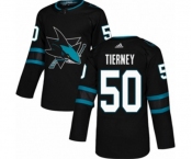 Youth Adidas San Jose Sharks #50 Chris Tierney Authentic Black Alternate NHL Jersey