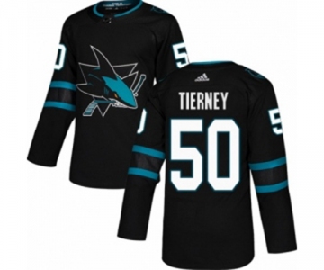 Youth Adidas San Jose Sharks #50 Chris Tierney Authentic Black Alternate NHL Jersey