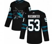 Youth Adidas San Jose Sharks #53 Brandon Mashinter Authentic Black Alternate NHL Jersey