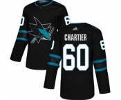 Youth Adidas San Jose Sharks #60 Rourke Chartier Authentic Black Alternate NHL Jersey