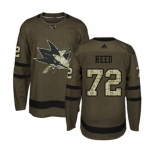 Youth Adidas San Jose Sharks #72 Tim Heed Authentic Green Salute to Service NHL Jersey