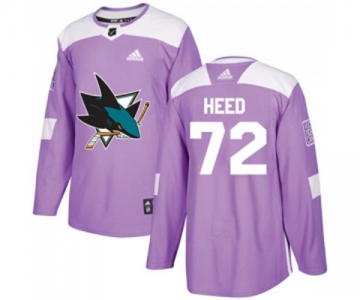 Youth Adidas San Jose Sharks #72 Tim Heed Authentic Purple Fights Cancer Practice NHL Jersey