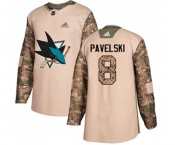 Youth Adidas San Jose Sharks #8 Joe Pavelski Authentic Camo Veterans Day Practice NHL Jersey