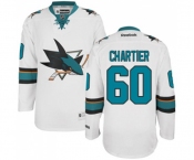 Youth Reebok San Jose Sharks #60 Rourke Chartier Authentic White Away NHL Jersey