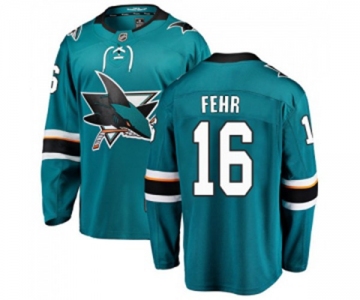 Youth San Jose Sharks #16 Eric Fehr Fanatics Branded Teal Green Home Breakaway NHL Jersey