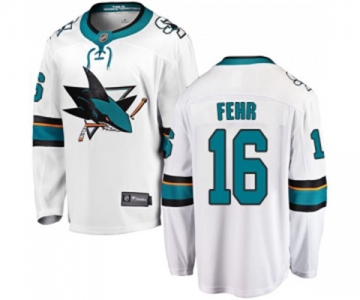 Youth San Jose Sharks #16 Eric Fehr Fanatics Branded White Away Breakaway NHL Jersey