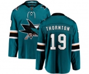 Youth San Jose Sharks #19 Joe Thornton Fanatics Branded Teal Green Home Breakaway NHL Jersey