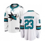 Youth San Jose Sharks #23 Barclay Goodrow Fanatics Branded White Away Breakaway NHL Jersey