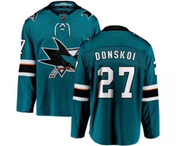 Youth San Jose Sharks #27 Joonas Donskoi Fanatics Branded Teal Green Home Breakaway NHL Jersey