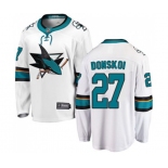 Youth San Jose Sharks #27 Joonas Donskoi Fanatics Branded White Away Breakaway NHL Jersey