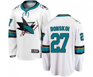 Youth San Jose Sharks #27 Joonas Donskoi Fanatics Branded White Away Breakaway NHL Jersey