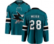 Youth San Jose Sharks #28 Timo Meier Fanatics Branded Teal Green Home Breakaway NHL Jersey