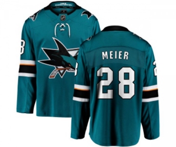 Youth San Jose Sharks #28 Timo Meier Fanatics Branded Teal Green Home Breakaway NHL Jersey