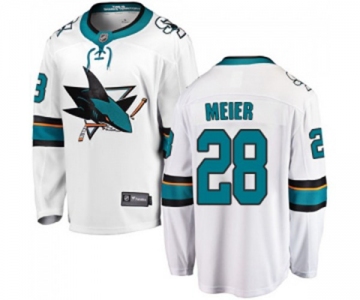 Youth San Jose Sharks #28 Timo Meier Fanatics Branded White Away Breakaway NHL Jersey