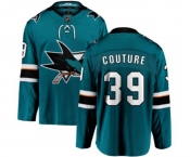 Youth San Jose Sharks #39 Logan Couture Fanatics Branded Teal Green Home Breakaway NHL Jersey