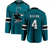 Youth San Jose Sharks #4 Brenden Dillon Fanatics Branded Teal Green Home Breakaway NHL Jersey