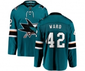 Youth San Jose Sharks #42 Joel Ward Fanatics Branded Teal Green Home Breakaway NHL Jersey