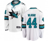 Youth San Jose Sharks #44 Marc-Edouard Vlasic Fanatics Branded White Away Breakaway NHL Jersey