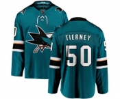 Youth San Jose Sharks #50 Chris Tierney Fanatics Branded Teal Green Home Breakaway NHL Jersey