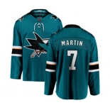 Youth San Jose Sharks #7 Paul Martin Fanatics Branded Teal Green Home Breakaway NHL Jersey